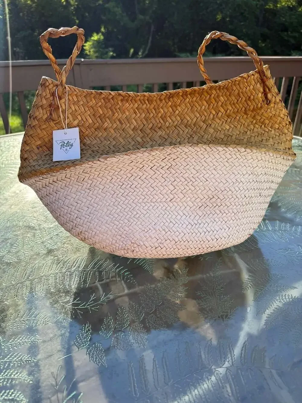 Potey Woven Seagrass Storage Basket Belly Basket